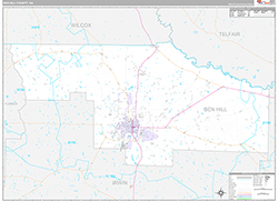 Ben Hill County Wall Map Premium Style 2026